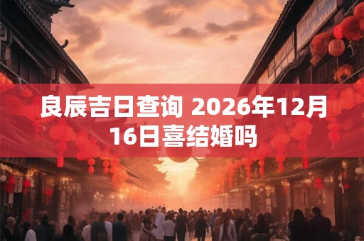 良辰吉日查询 2026年12月16日喜结婚吗