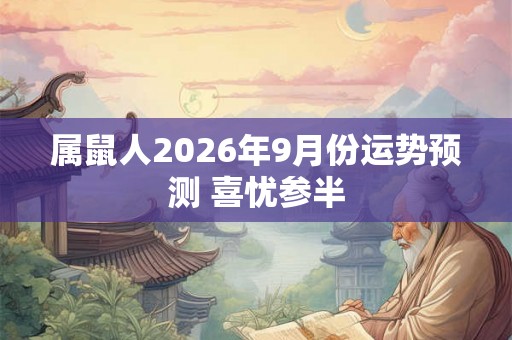 属鼠人2026年9月份运势预测 喜忧参半