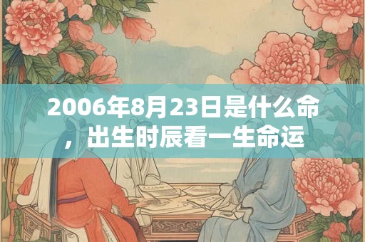 2006年8月23日是什么命，出生时辰看一生命运