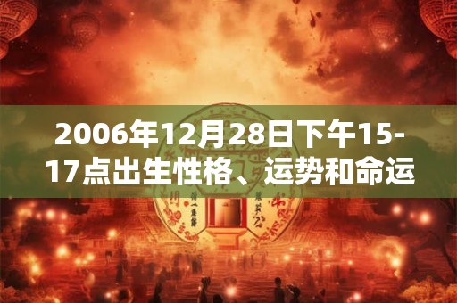 2006年12月28日下午15-17点出生性格、运势和命运
