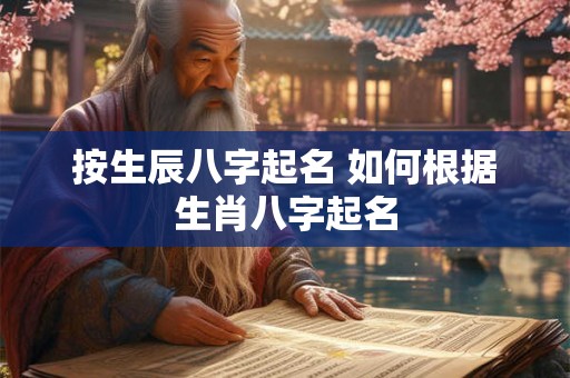按生辰八字起名 如何根据生肖八字起名
