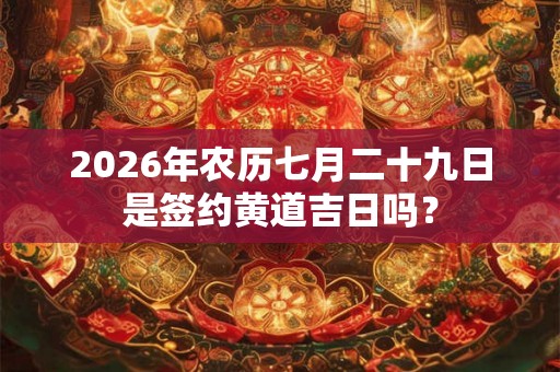 2026年农历七月二十九日是签约黄道吉日吗? 2026年农历七月二十九日是签约黄道吉日吗?