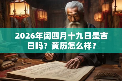 2026年闰四月十九日是吉日吗？黄历怎么样？