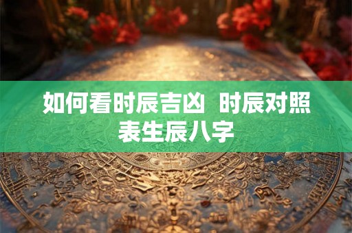 如何看时辰吉凶  时辰对照表生辰八字