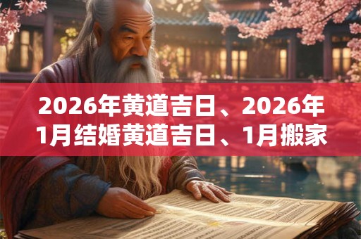 2026年黄道吉日、2026年1月结婚黄道吉日、1月搬家黄道吉日