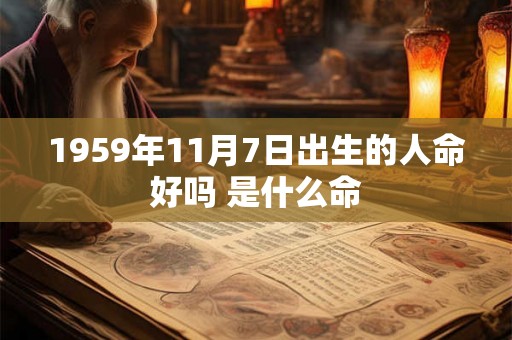 1959年11月7日出生的人命好吗 是什么命