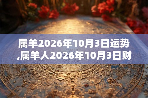 属羊2026年10月3日运势,属羊人2026年10月3日财运,生肖羊2026年10月3日运势 属羊2026年10月3日运势,属羊人2026年10月3日财运,生肖羊2026年10月3日运势