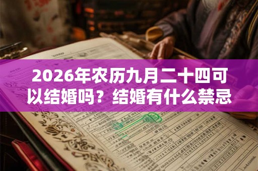2026年农历九月二十四可以结婚吗？结婚有什么禁忌？