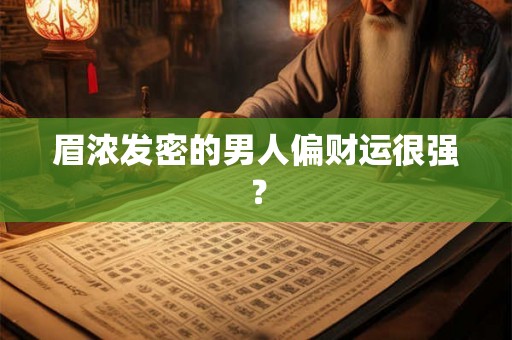 眉浓发密的男人偏财运很强？