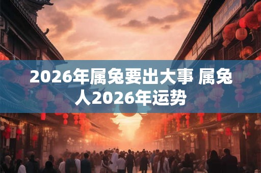 2026年属兔要出大事 属兔人2026年运势 2026年属兔要出大事 属兔人2026年运势