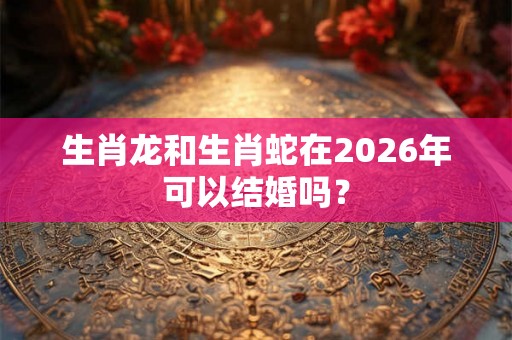 生肖龙和生肖蛇在2026年可以结婚吗？