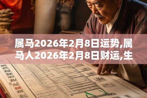 属马2026年2月8日运势,属马人2026年2月8日财运,生肖马2026年2月8日运势
