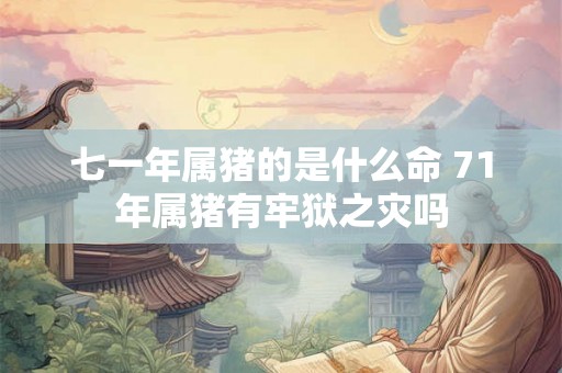 七一年属猪的是什么命 71年属猪有牢狱之灾吗