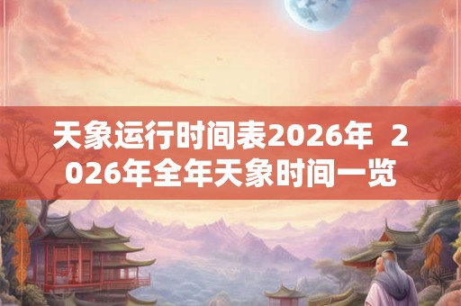 天象运行时间表2026年  2026年全年天象时间一览