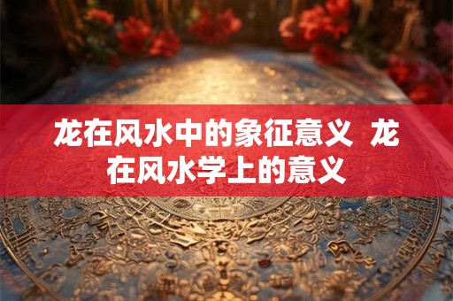 龙在风水中的象征意义  龙在风水学上的意义