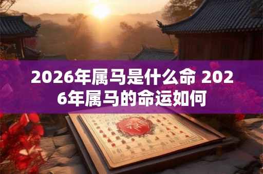 2026年属马是什么命 2026年属马的命运如何