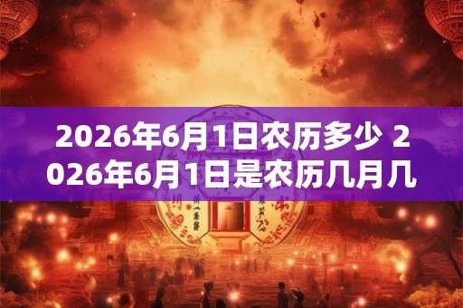 2026年6月1日农历多少 2026年6月1日是农历几月几日