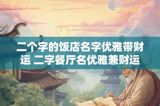 二个字的饭店名字优雅带财运 二字餐厅名优雅兼财运