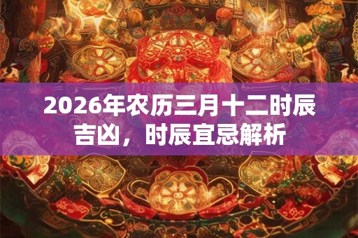 2026年农历三月十二时辰吉凶，时辰宜忌解析
