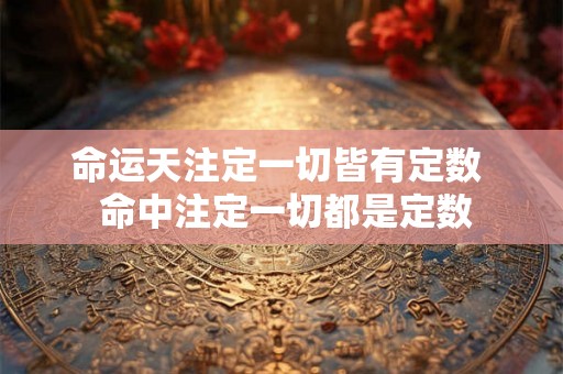 命运天注定一切皆有定数 命中注定一切都是定数 命运天注定一切皆有定数 命中注定一切都是定数