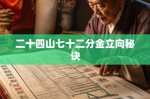 二十四山七十二分金立向秘诀 二十四山七十二分金立向秘诀