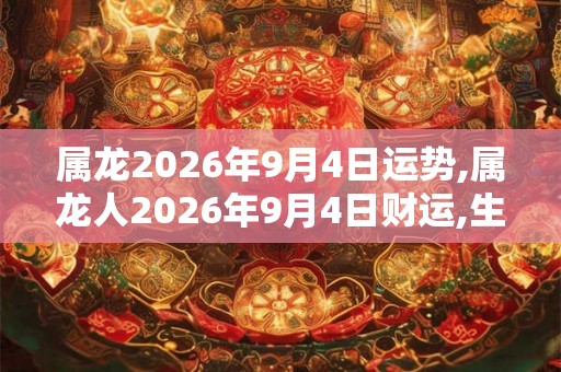 属龙2026年9月4日运势,属龙人2026年9月4日财运,生肖龙2026年9月4日运势 属龙2026年9月4日运势,属龙人2026年9月4日财运,生肖龙2026年9月4日运势