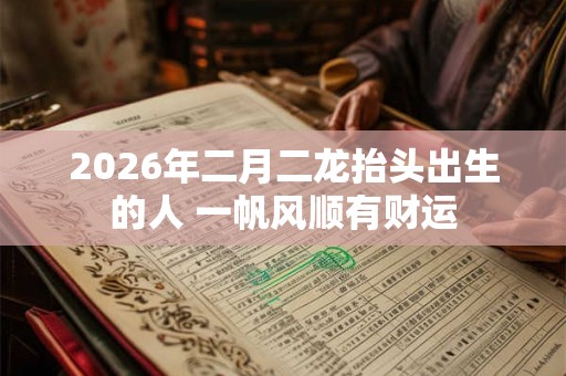 2026年二月二龙抬头出生的人 一帆风顺有财运 2026年二月二龙抬头出生的人 一帆风顺有财运