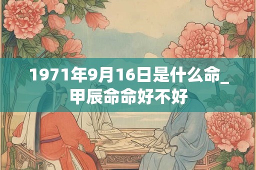 1971年9月16日是什么命_甲辰命命好不好