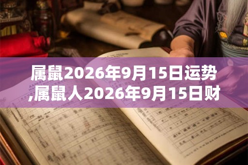 属鼠2026年9月15日运势,属鼠人2026年9月15日财运,生肖鼠2026年9月15日运势