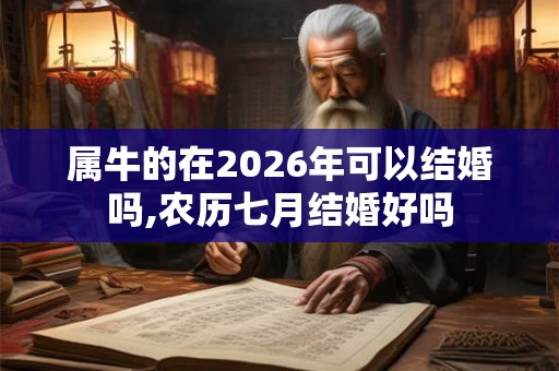 属牛的在2026年可以结婚吗,农历七月结婚好吗