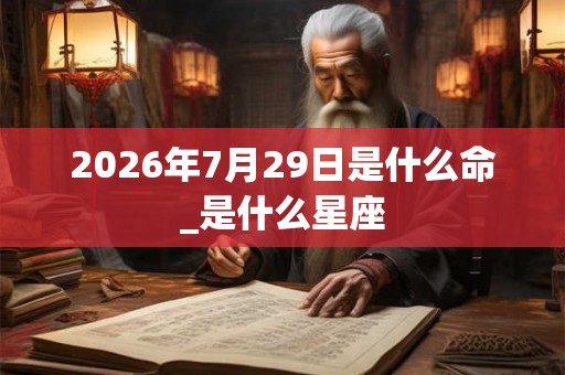 2026年7月29日是什么命_是什么星座