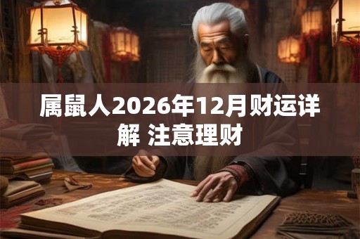 属鼠人2026年12月财运详解 注意理财