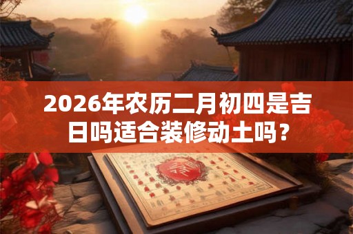 2026年农历二月初四是吉日吗适合装修动土吗？