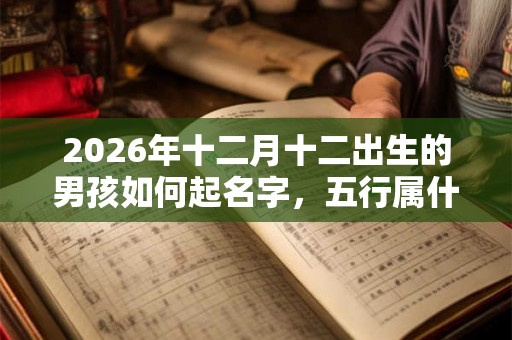 2026年十二月十二出生的男孩如何起名字，五行属什么