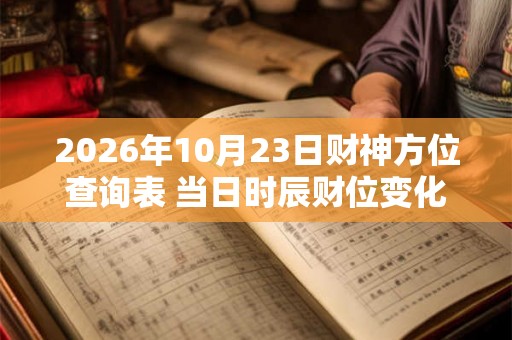 2026年10月23日财神方位查询表 当日时辰财位变化表
