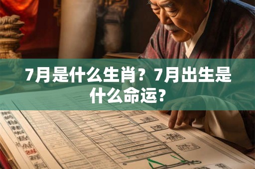 7月是什么生肖？7月出生是什么命运？