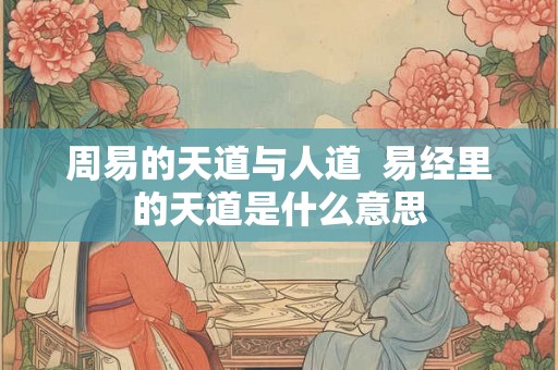 周易的天道与人道  易经里的天道是什么意思