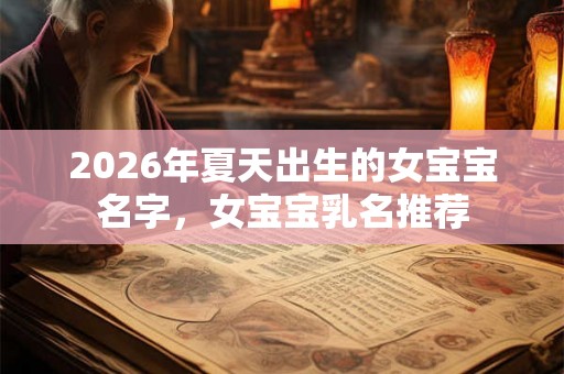 2026年夏天出生的女宝宝名字，女宝宝乳名推荐
