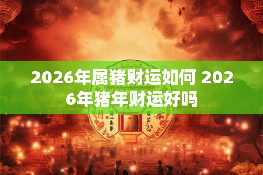 2026年属猪财运如何 2026年猪年财运好吗