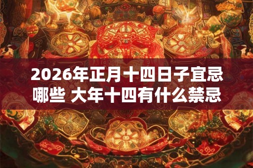 2026年正月十四日子宜忌哪些 大年十四有什么禁忌