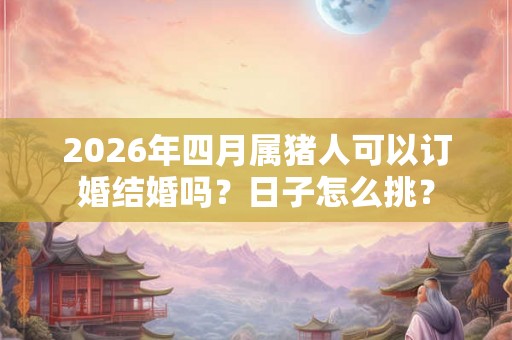 2026年四月属猪人可以订婚结婚吗？日子怎么挑？