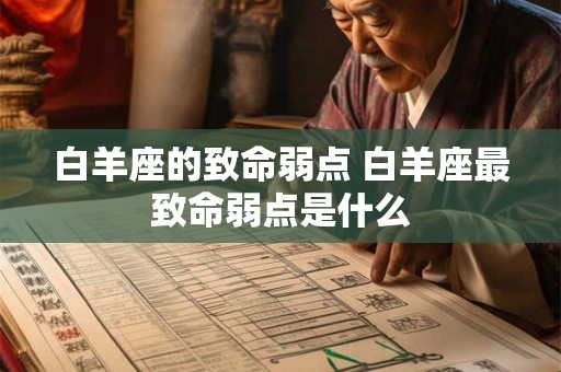 白羊座的致命弱点 白羊座最致命弱点是什么