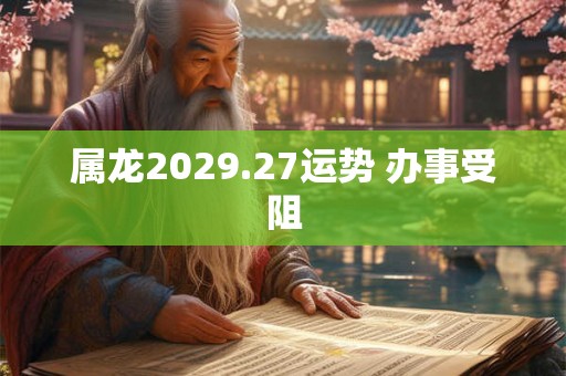 属龙2029.27运势 办事受阻