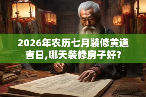 2026年农历七月装修黄道吉日,哪天装修房子好？