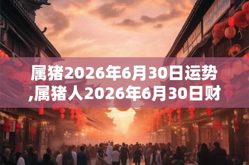 属猪2026年6月30日运势,属猪人2026年6月30日财运,生肖猪2026年6月30日运势