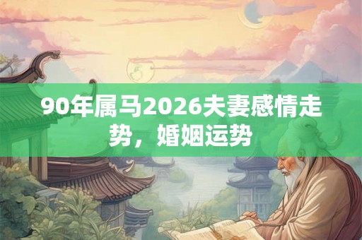 90年属马2026夫妻感情走势，婚姻运势
