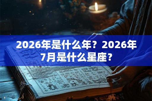 2026年是什么年？2026年7月是什么星座？