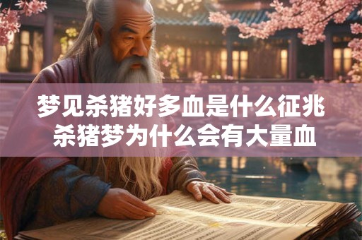 梦见杀猪好多血是什么征兆 杀猪梦为什么会有大量血