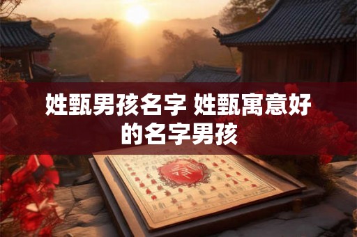 姓甄男孩名字 姓甄寓意好的名字男孩
