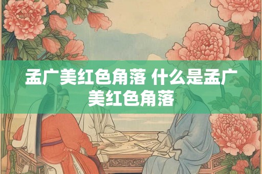 孟广美红色角落 什么是孟广美红色角落